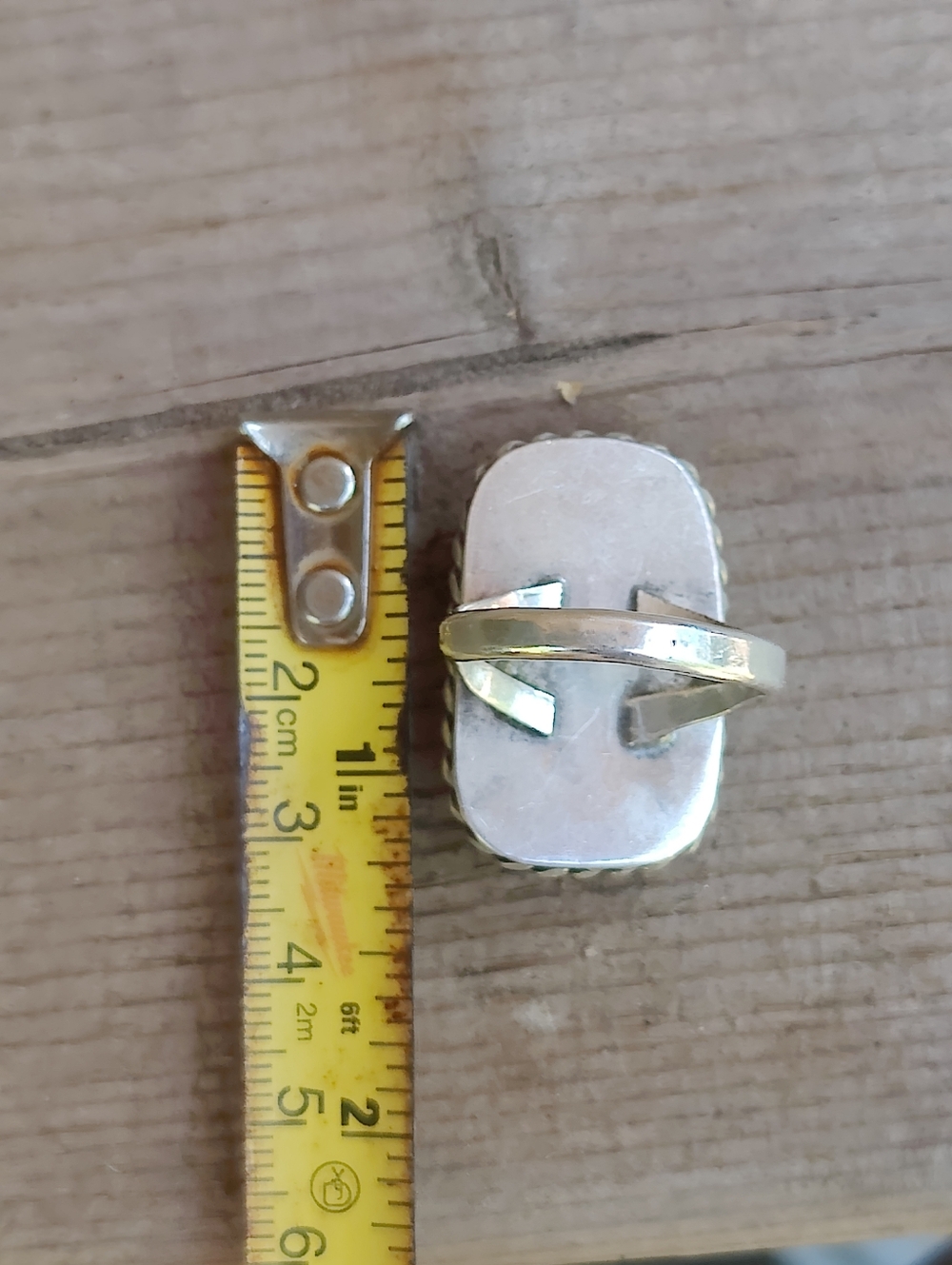 Antique Sterling Silver Navajo Stone Ring - Picture 7 of 7